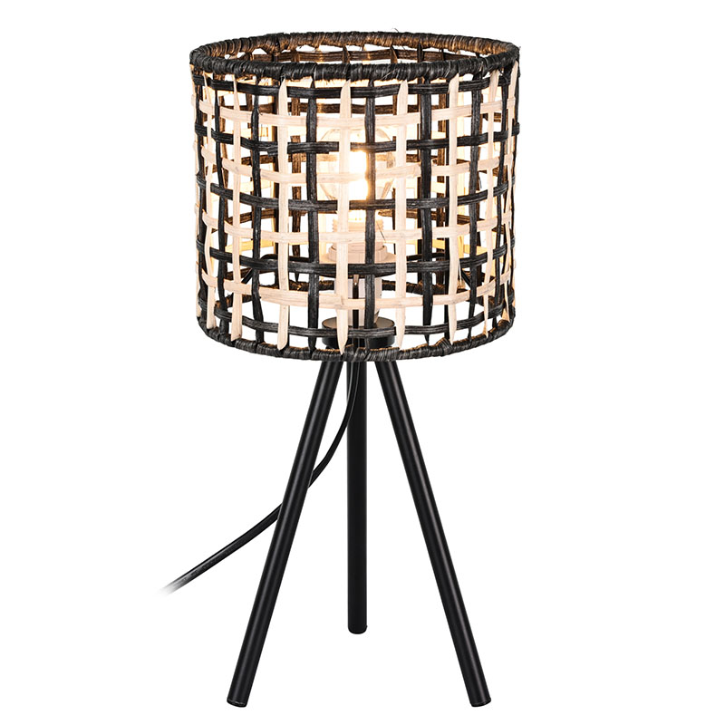 Bamboo Weaving Table Lamp With Tripod