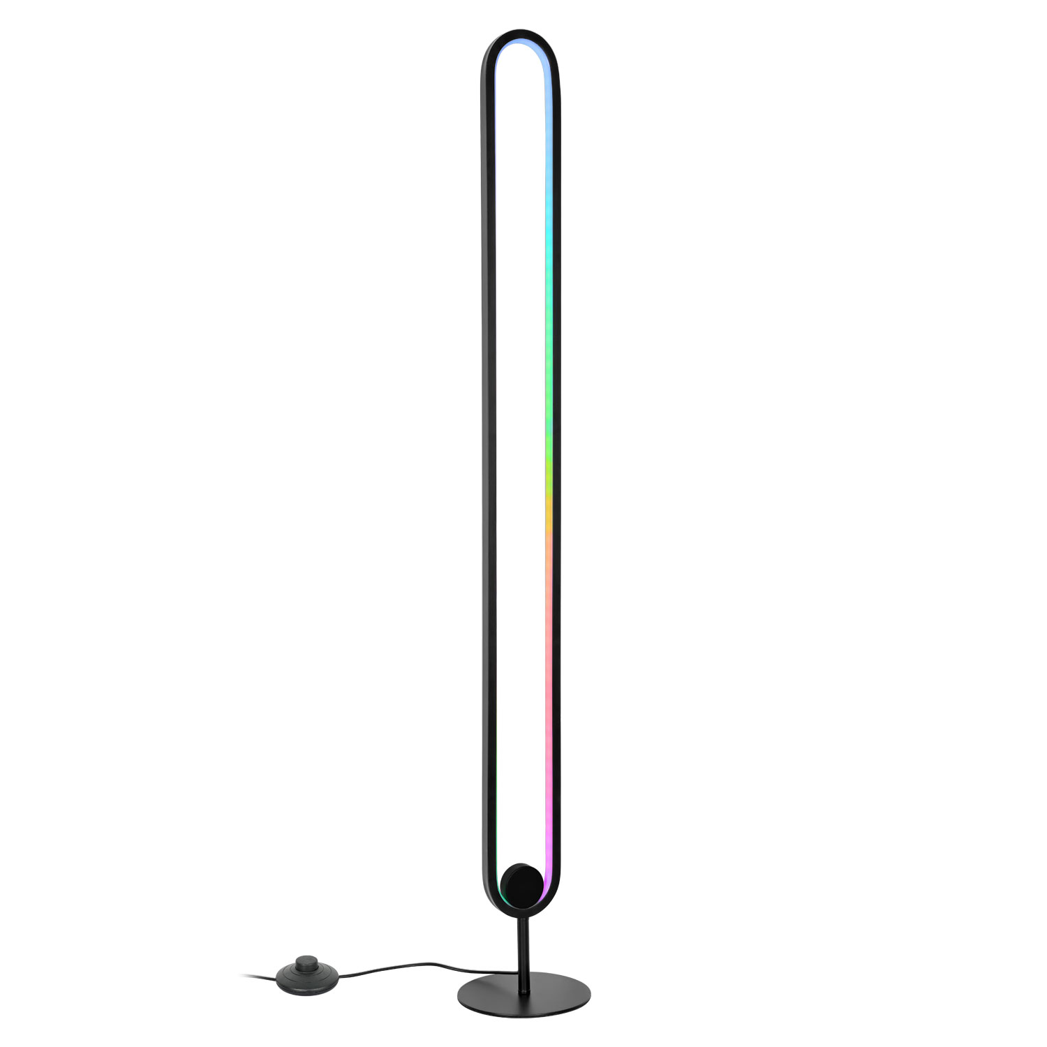 LED Floor Lamp na May Annular Aluminum