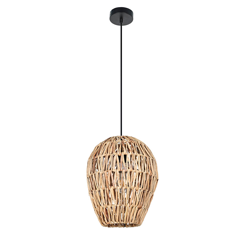 Natural Pendant Lamp na may Aluminum Rope Shade