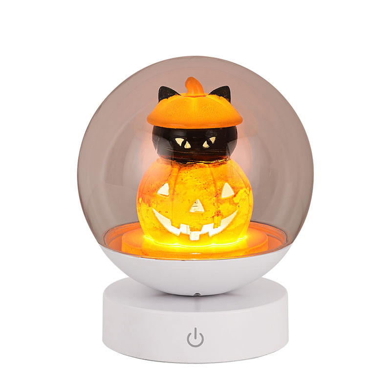 Rechargeable Halloween Pumpkin Night Light na may ulo ng kalabasa