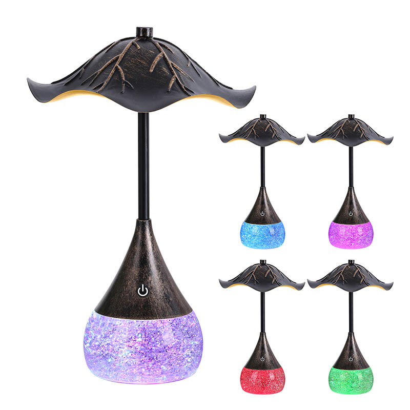 Retor LED Desk Lamp na may RGB Glitter Base