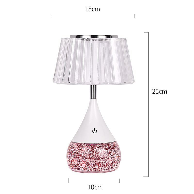 RGB Base LED Desk Lamp na may Crystal Shade