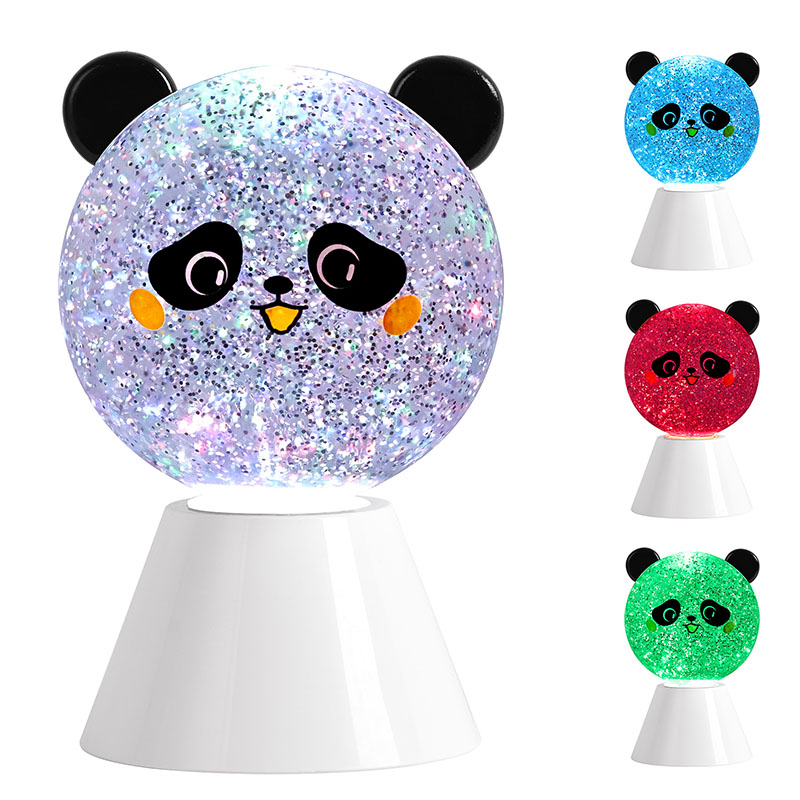 RGB Panda Night Lamp na may Glitter Liquid