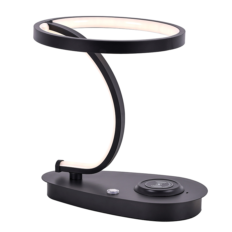 Wireless Charger LED Desk Lamp na may Ring Shade