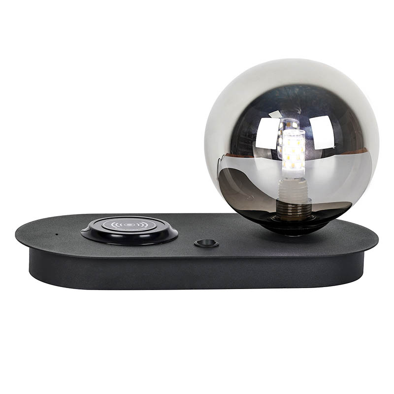 Wireless charger table lamp na may ilaw ng bola